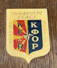 Crest Military Shield Wood Kfor Kosovo Of Peace Numbered Vintage picture