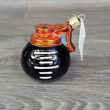 Old World Christmas Ornament OWC Coffee Pot Ornament Blown Glass Glitter picture