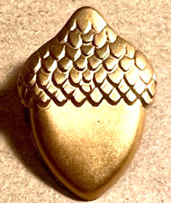 Pretty Nice Painted Gold ACORN Realistic Plastic Button w Carving 1