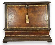 Antique Writing Letter Desk Box Made in Italy for Lord & Taylor Leather, Key picture