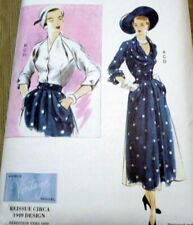 NEW 1940s VOGUE VINTAGE MODEL Blouse Skirt Belt SEWING PATTERN 16-18-20-22-24 UC picture