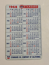 Vintage 1968 Chevron Standard Oil Pocket California Calendar Ruler picture