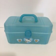 Vintage Sanrio 2001 Blue Hello Kitty Angel Carrying Case Storage Caboodle Makeup picture