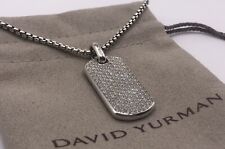 David yurman Sterling Silver 35mm Streamline Dog Tag With Grey Sapphires 22 Inch picture