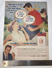 VINTAGE 1959 Print Ad L&M Tobacco Company Bear Takes Picnic Basket 10x14” picture