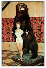 c1960 Giant Kodiak Bear Point Barrow Alaska AK Vintage Antique Unposted Postcard picture