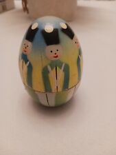 Vintage 1960s Nesting Egg Wooden 9 Soldier Bowling Set - made in Poland picture