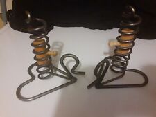 AMISH COURTING CANDLE - Wrought Iron Taper Holder Primitive Handmade Set Of 2 picture