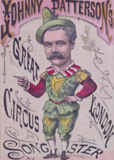 1800s Johnny Patterson Great Circus London Songster Large Trade Card picture
