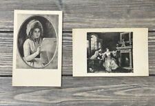Vintage Lady Hamilton Reading A Newspaper The Lady’s Last Stake 2 Postcards picture