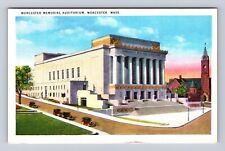 Worcester MA-Massachusetts, Worcester Memorial Auditorium, Vintage Postcard picture