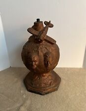Antique Table Lamp Will Rogers Wiley Post Aviation Commemorative Globe Airplane picture
