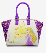 Loungefly Disney Tangled Rapunzel Pascal Lanterns Floral Purple Satchel Handbag picture