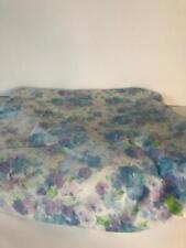 Twin Flat Sheet  Blues/Lavenders Greens Soft Flowers Vtg Cannon Royal Family picture