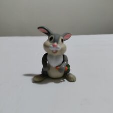 Vintage Disney Bambi Thumper the bunny Rabbit Holding Carrot Posable Gray White  picture