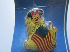 Vintage 1989 Disney Minnie Mouse Patriotic Flag Betsy Ross Tac Pin Sealed NEW picture