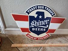 RARE SHINER BOCK BEER Toast the Troops SIGN TEXAS picture