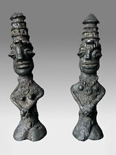 African Yoruba Onile Lost Wax Pair 5.5” Tall picture