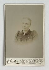 Victorian Cabinet Card Photo Woman Lady Olivet, Michigan Antique Identified picture
