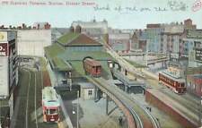 c1905 Aerial View Elevated Terminal Station Dudley Street Train Streetcar MA P80 picture