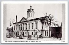 eStampsNet - Madison IN - Jefferson County Court House Vintage Cars Postcard  picture