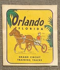 Vintage 1950s Orlando Florida Horse Harness Racing ORIGINAL Souvenir Sticker picture