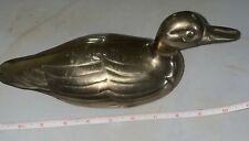 VINTAGE 10 Inch Solid Brass Duck Mid Century Modern Made In Taiwan 1 Ib, 15 oz 1 picture
