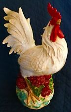 Vintage Large 25 1/2” Ceramic Rooster Statue, Hand-cast and Hand-painted. picture