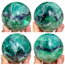 Blue Green Purple Fluorite Sphere Healing Crystal Ball 779g 76mm picture