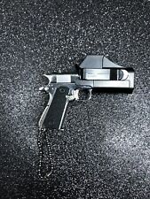 Detachable Metal Keychain Gun Model 1911 CHROME with plastic Holster, USA Seller picture