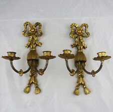 Antique Pair of Italian Carved & Gilt Wood Sconces 12-1/2