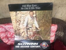 [RARE] VTG  LARGE 30”X24” DOUBLED SIDES SIGN SCHWINN BICYCLES 2ND CENTURY COOL picture