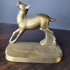 Antique Vtg FRANKART  1920s Art Deco  Bookend Metal 1 only fawn dear wildlife picture