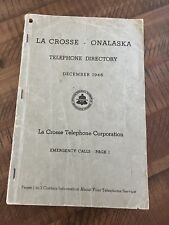 Vintage 1946 La Crosse Onalaska Wisconsin Telephone Directory Phone Book picture