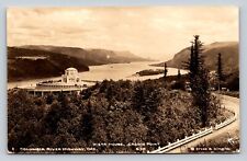 RPPC Vista House Crown Point Columbia River Hwy In Oregon VINTAGE Postcard picture