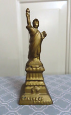 Antique Cast Iron, AC Williams Statue of Liberty Bank 1920s Gold Paint Nice picture