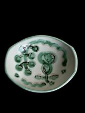 RARE~M A HADLEY POTTERY SERVING BOWL GREEN PEAR AND GRAPES HAND PAINTED ART picture