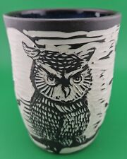 Ceramic Hand-Carved Owl Coffee Mug picture