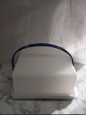 Tupperware Cake Taker Carrier Speckled Fireworks Square Blue Handle Rare  picture