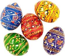 24 Pack Assorted Hand Painted Wooden Pysanky Egg Easter Eggs for Decor 1 7/8 In picture