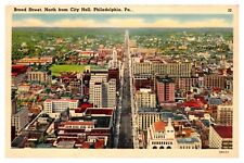 1943 View of Broad Street, North from City Hall, Philadelphia, PA Postcard picture
