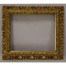 1st half of the 19th cent old decorative wooden frame with metal leaf 14.3 x 12 picture