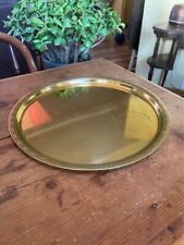 Vintage AB Nils Stockholm Sweden Rare Large Brass Table Tray 13.5” picture