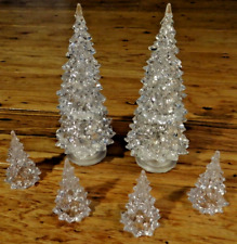 Crystal Look Acrylic Decorative Christmas Trees Set Of 6 picture