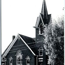 c1950s Tripoli, IA RPPC Grace Lutheran Church Stained Glass Spire Bell PC A112 picture