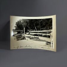 Vintage Photo 1940s Wooden Boat  Docked  Guaranteed Photo-Finishing Jul 10 1940 picture