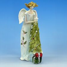 Christmas Angel Figurine Tree Gifts Spring Wings Holly Berry Resin 8