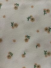 Vtg Flocked Polyester Fabric Retro Hippie Flower 2 Yds Delicate Floral Print picture