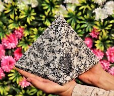 175MM Natural Large Diorite Meditation Aura Spirit Chakra Reiki Stone Pyramid picture