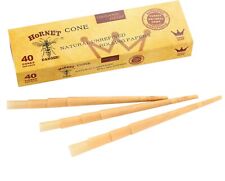 Hornet Natural Unrefined King Size Pre Rolled Paper Cones Smoking 40 Pack Cone picture